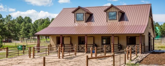 Rustic Wood Frame Horse Barns Colorado