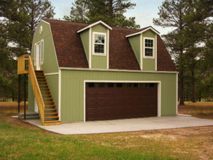 Storage shed with living quarters