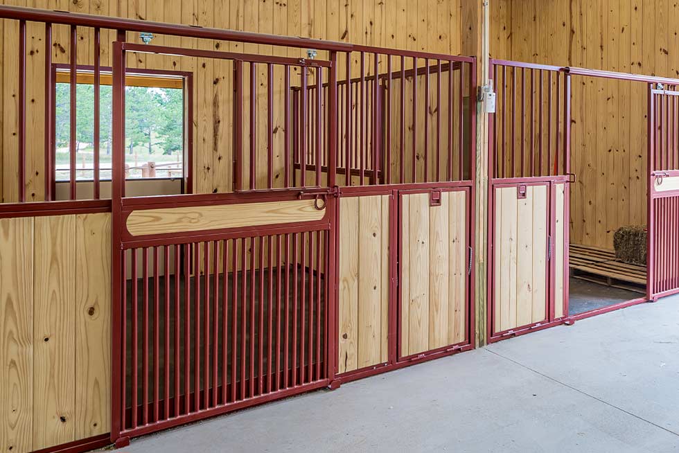 Custom Horse Barn Finish Options T&G Interior Stalls