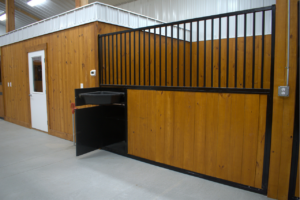Interior of Elbert County Colorado horse barn remodel