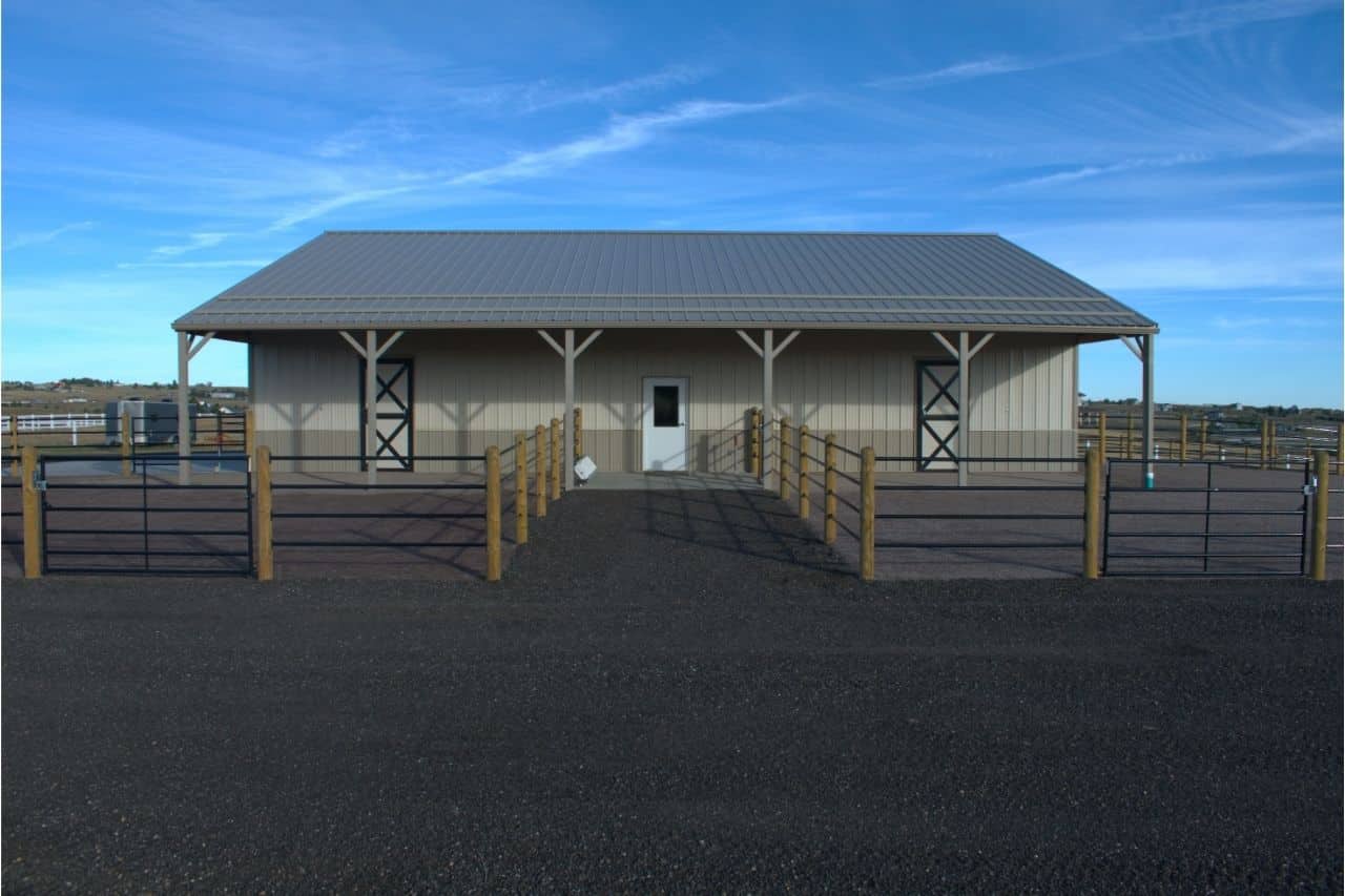 Custom pole barn builder in Colorado horse barn project by Sapphire Construction